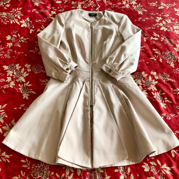 Superb bebe Silver Peony Fit & Flare Round Neck Zip-Front Princess Coat - XS - Picture 7 of 15